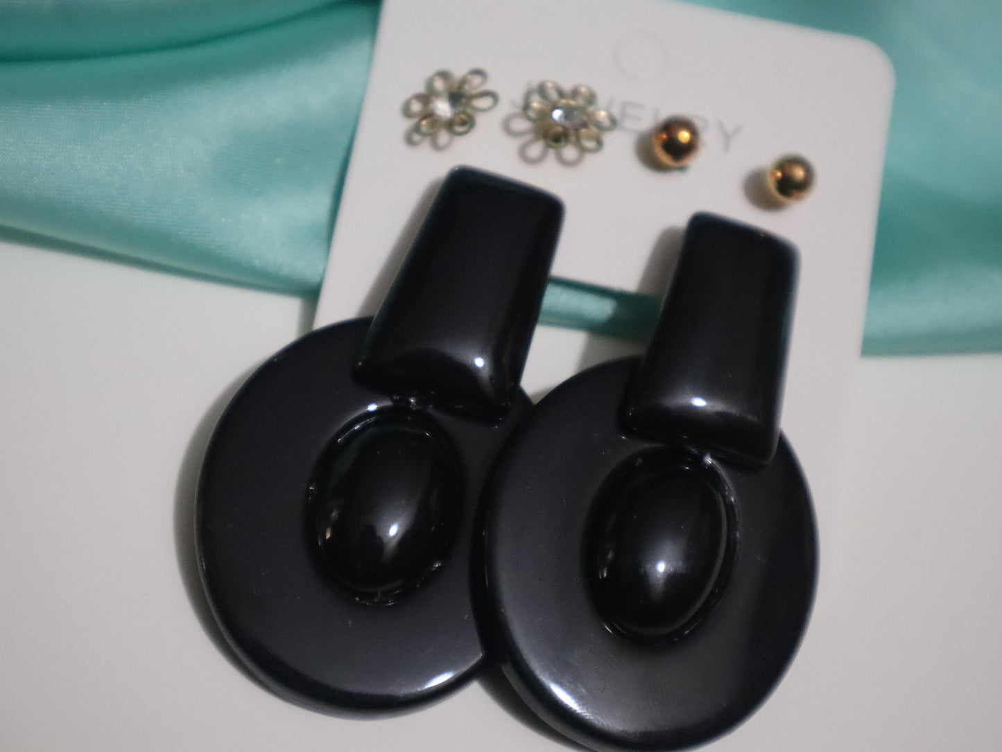 3in1 Retro Lilac Chunky Statement Earring