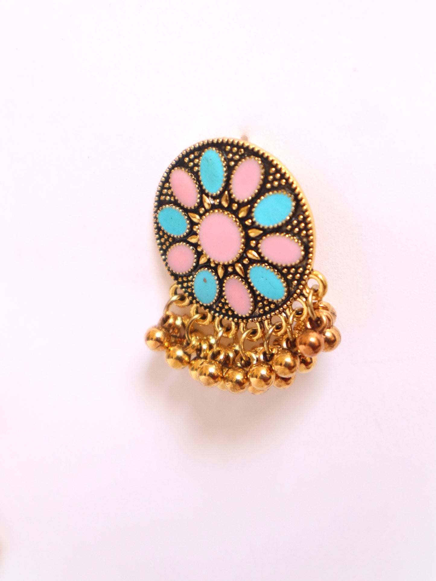 Antique Pastel Pink & Turquoise Necklace Set