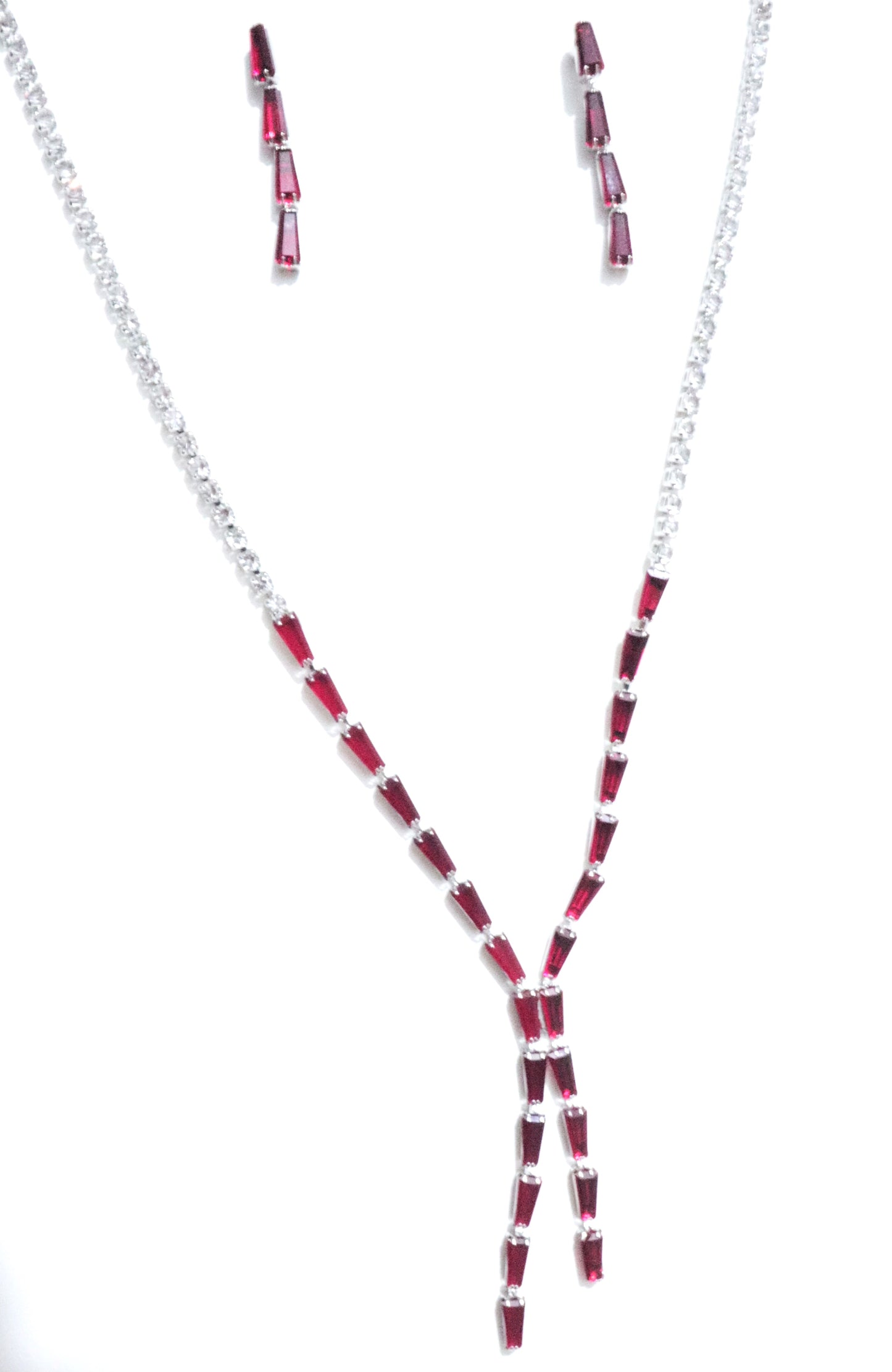 Tanzanian wine garnet Crystal Necklace Set