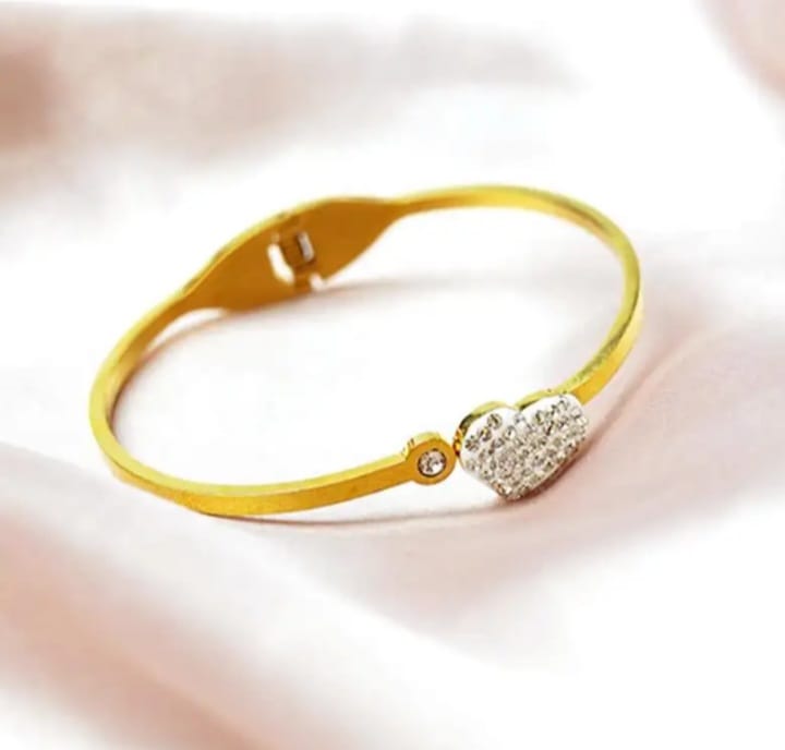 Gold Plated Heart Charm Bracelet For Women