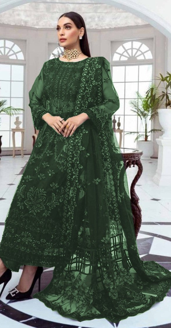 Madiha Awais | Elegant Green Dress UnStiched