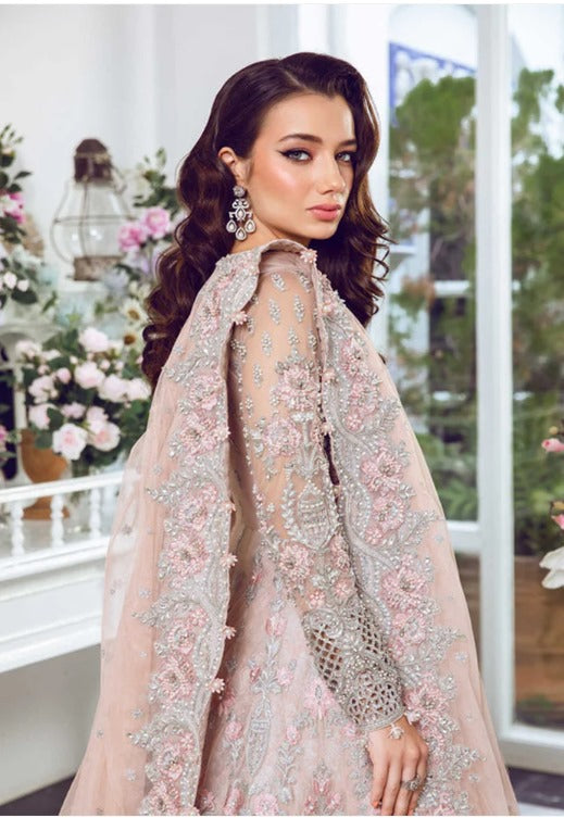 Maria B-Pastel Pink Bridal Lehenga UnStiched