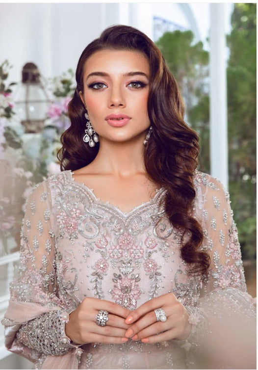 Maria B-Pastel Pink Bridal Lehenga UnStiched