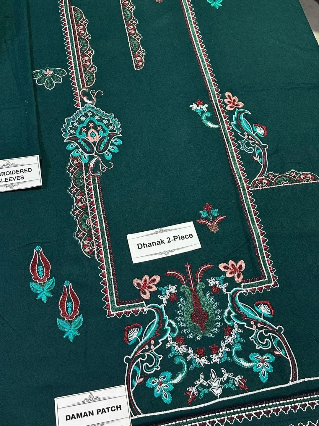 2 Pcs Noory Dhanak Unstitched Embroidered Suit-KS