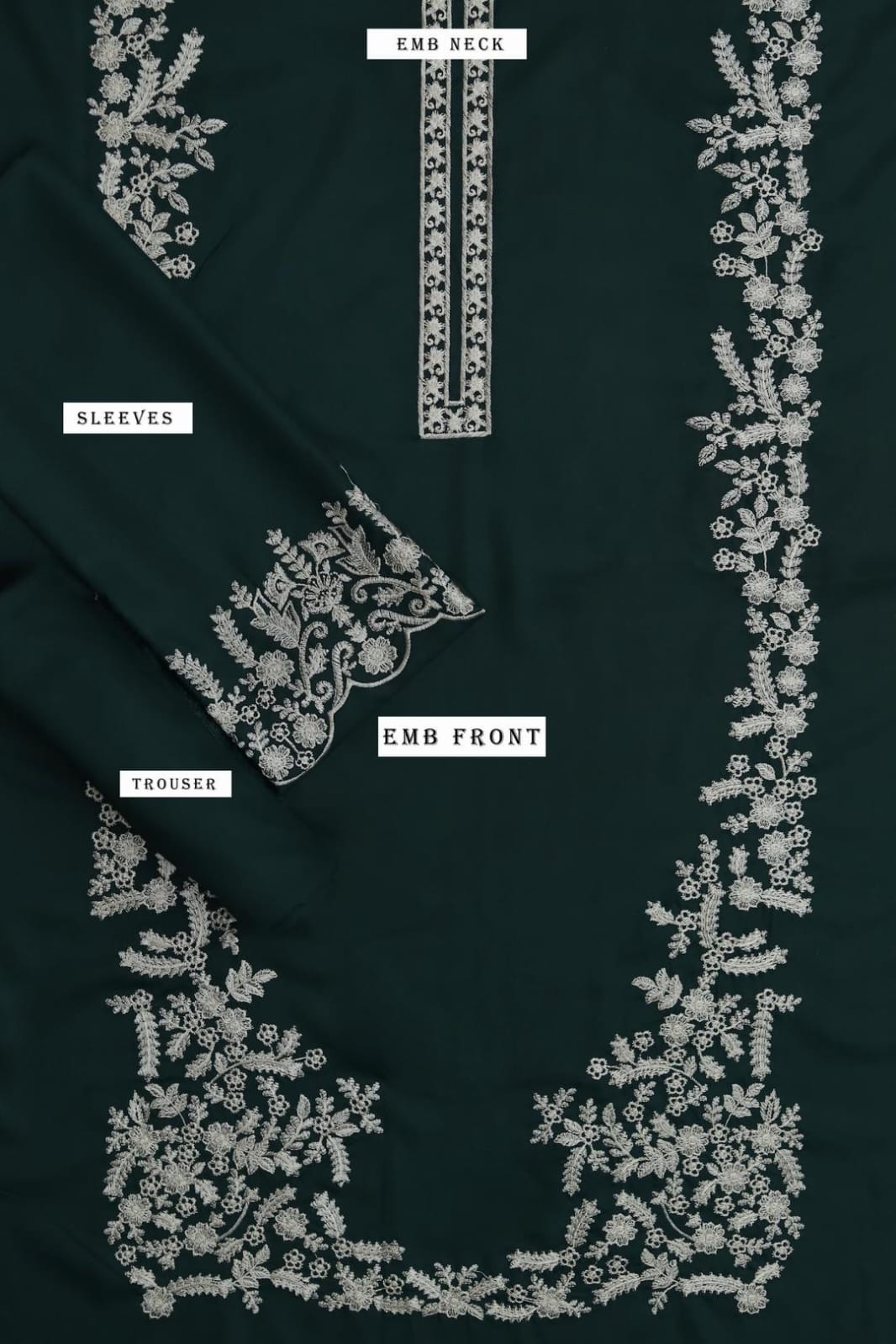 2 Pcs Larabe Dhanak Unstitched Embroidered Suit-KS