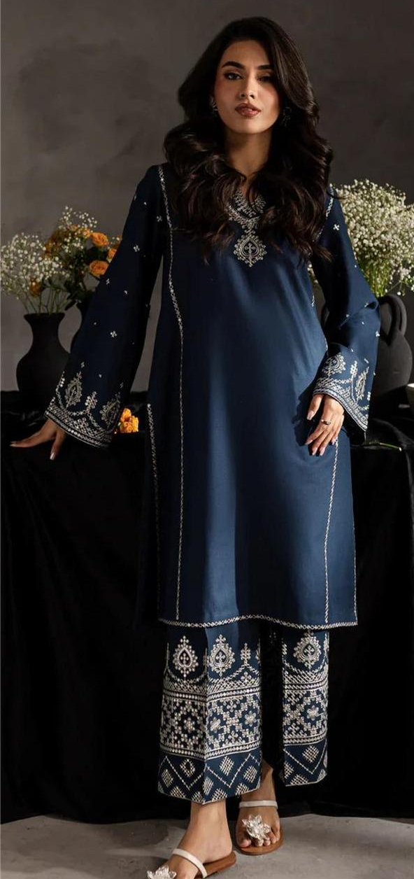 2 Pcs BATIK Dhanak Unstitched Embroidered Suit-KS