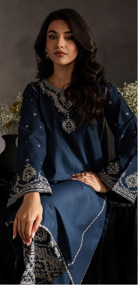 2 Pcs BATIK Dhanak Unstitched Embroidered Suit-KS