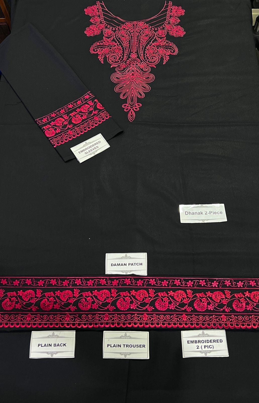 2 Pcs Dhanak Unstitched Embroidered Suit-KS