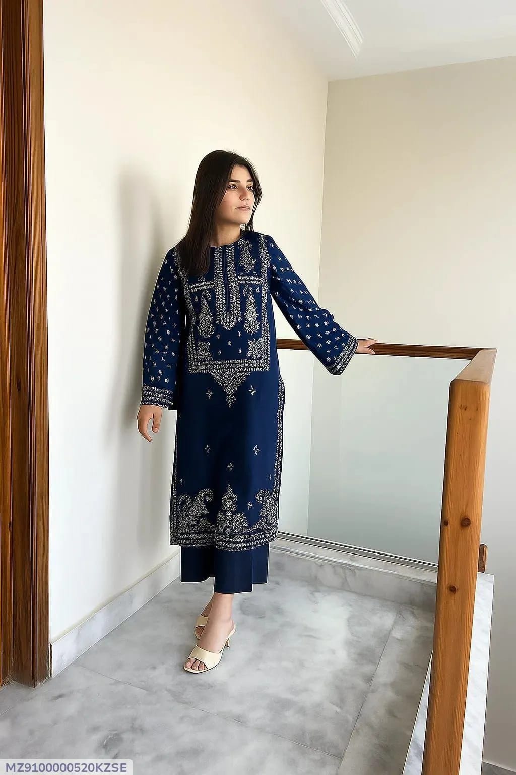 2 Pcs BREEZE Dhanak Unstitched Embroidered Suit-KS