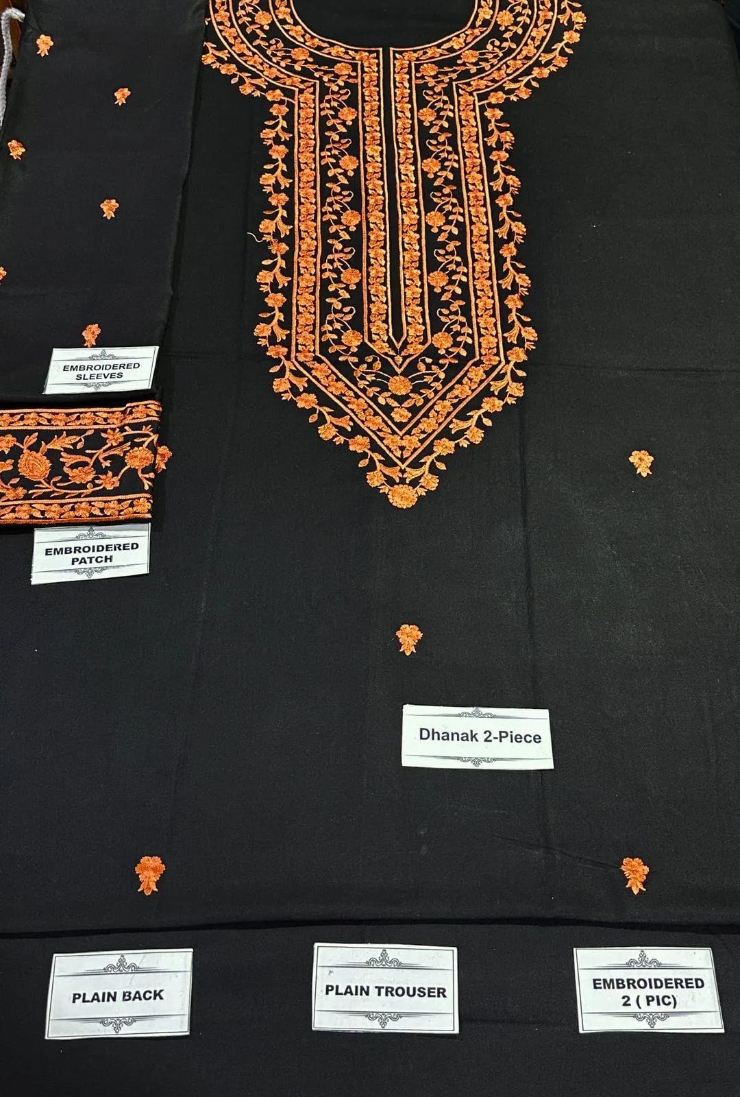 2 Pcs SHEEN Dhanak Unstitched Embroidered Suit-KS