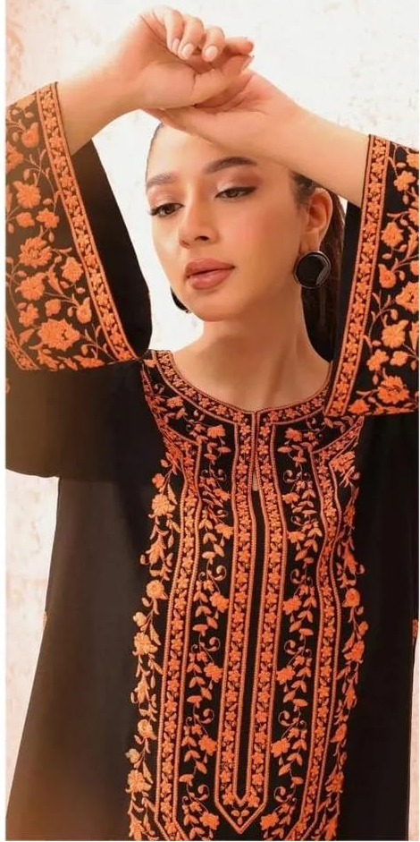 2 Pcs SHEEN Dhanak Unstitched Embroidered Suit-KS