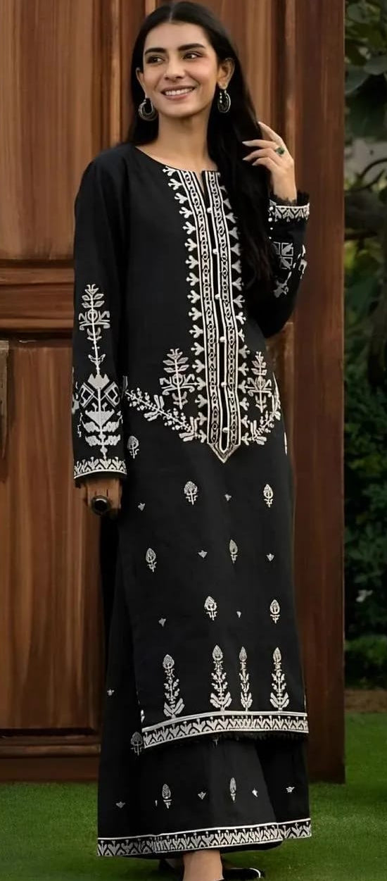 2 Pcs BAREEZE Dhanak Unstitched Embroidered Suit-KS