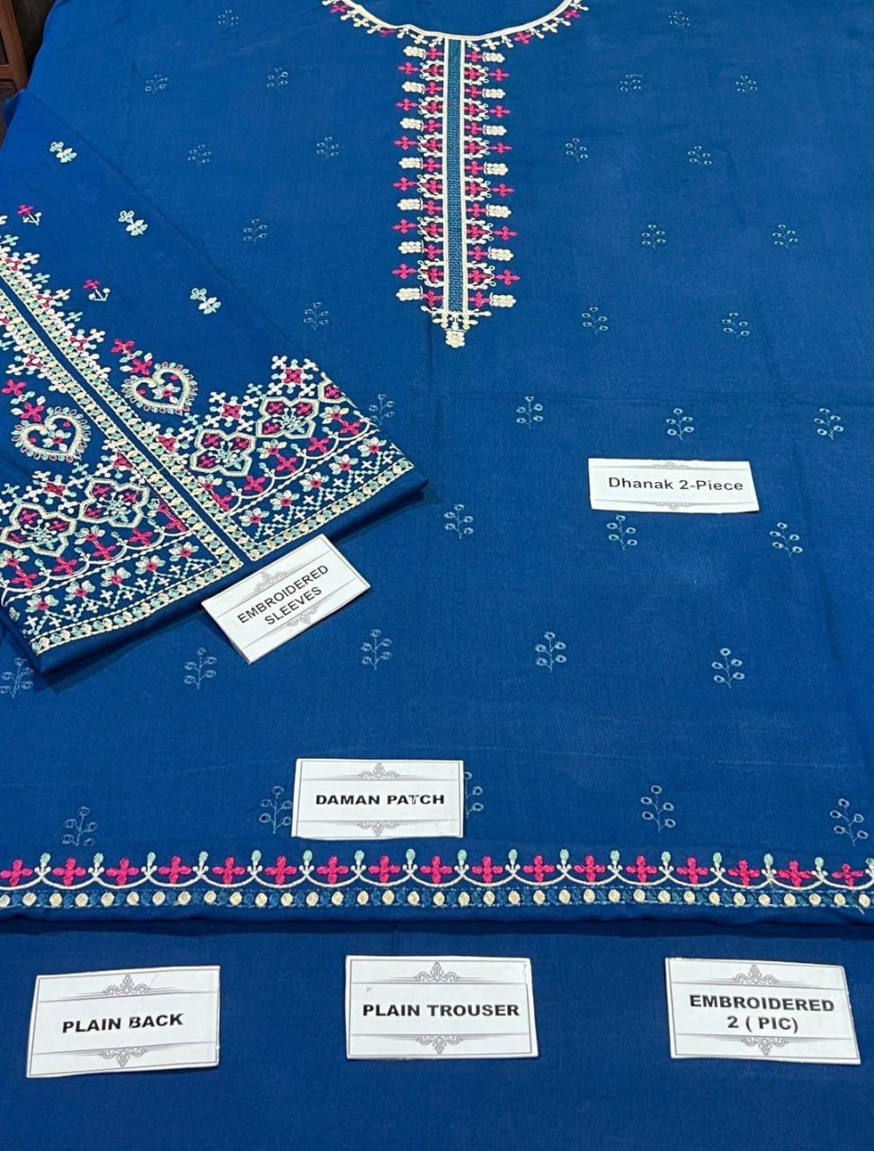 2 Pcs Women's Unstitched Embroidered Suit-KS