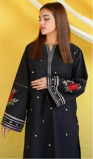 2 Pcs Women's Unstitched Dhanak Embroidered Suit-KS