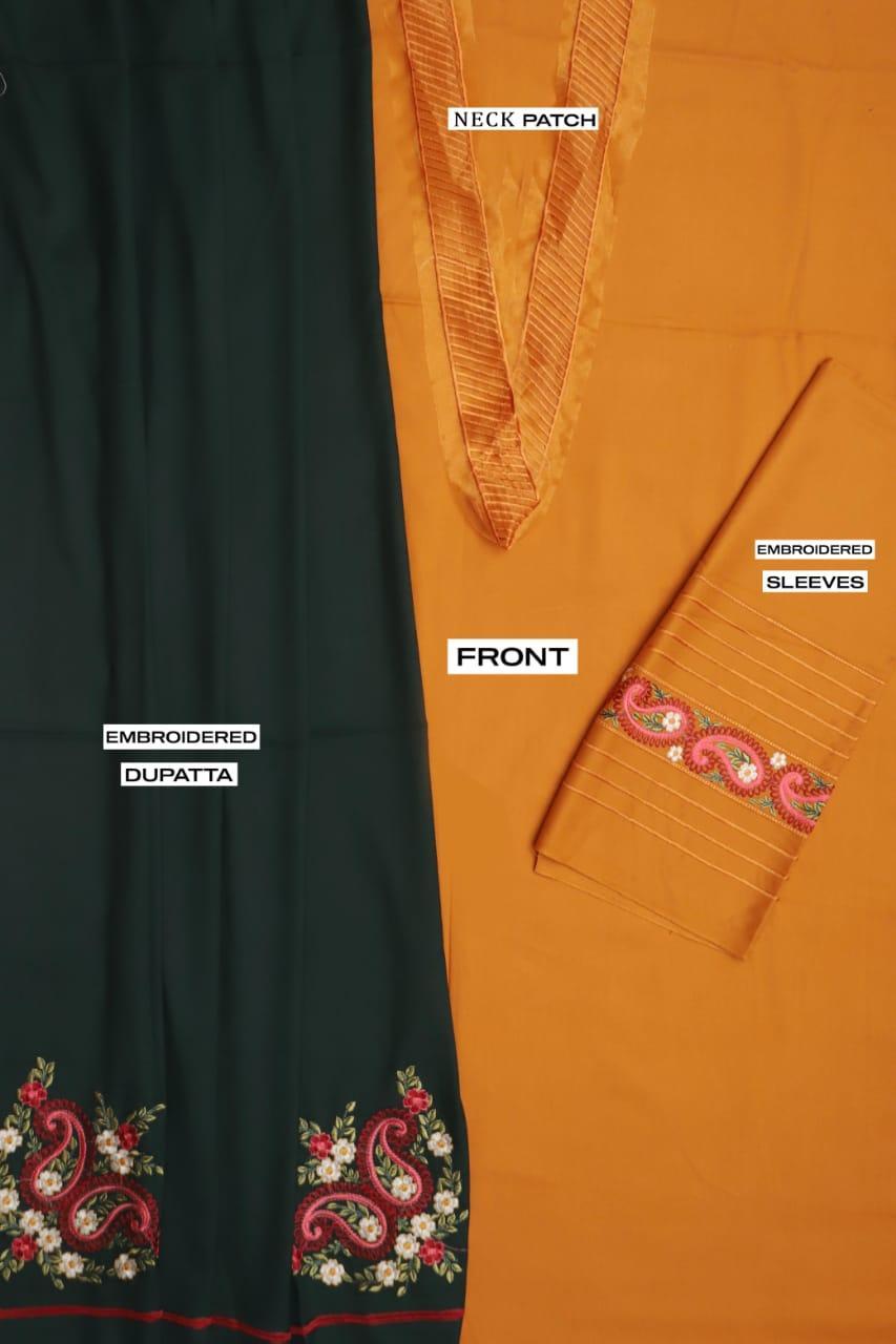 3 Pcs A-SlinG Dhanak Unstitched Embroidered Suit-KS