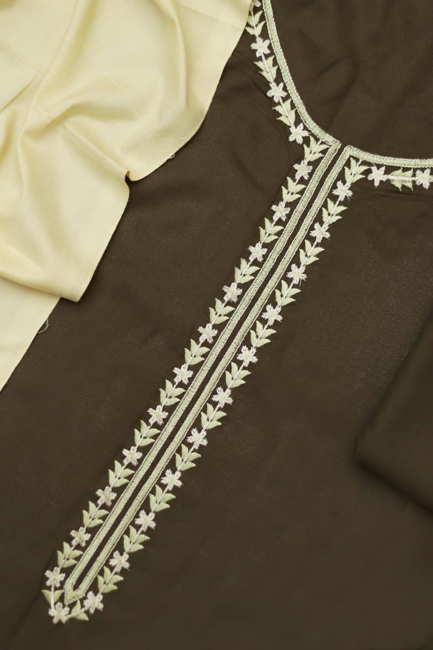 3 Pcs A-SlinG Dhanak Unstitched Embroidered Suit-KS