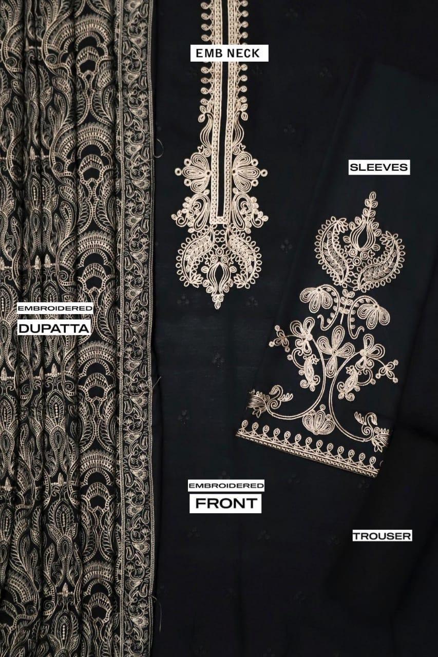 3 Pcs Bareeze Karandi Unstitched Embroidered Suit-KS
