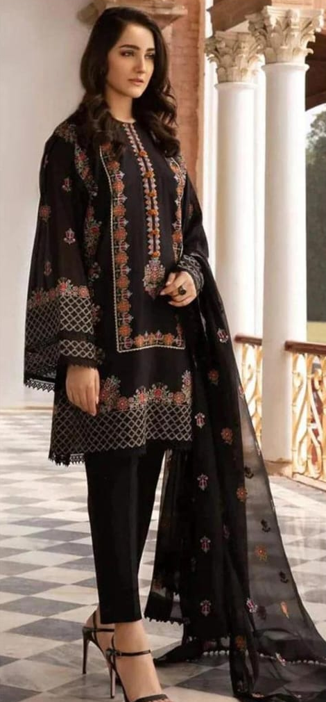 3 Pcs Bareeze Dhanak Unstitched Embroidered Suit-KS
