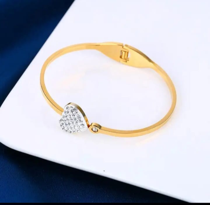 Gold Plated Heart Charm Bracelet For Women