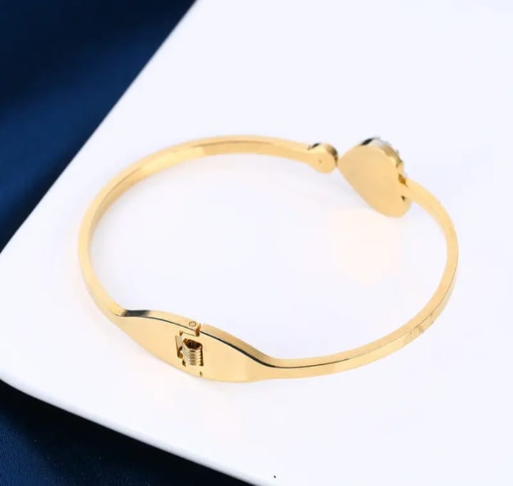 Gold Plated Heart Charm Bracelet For Women
