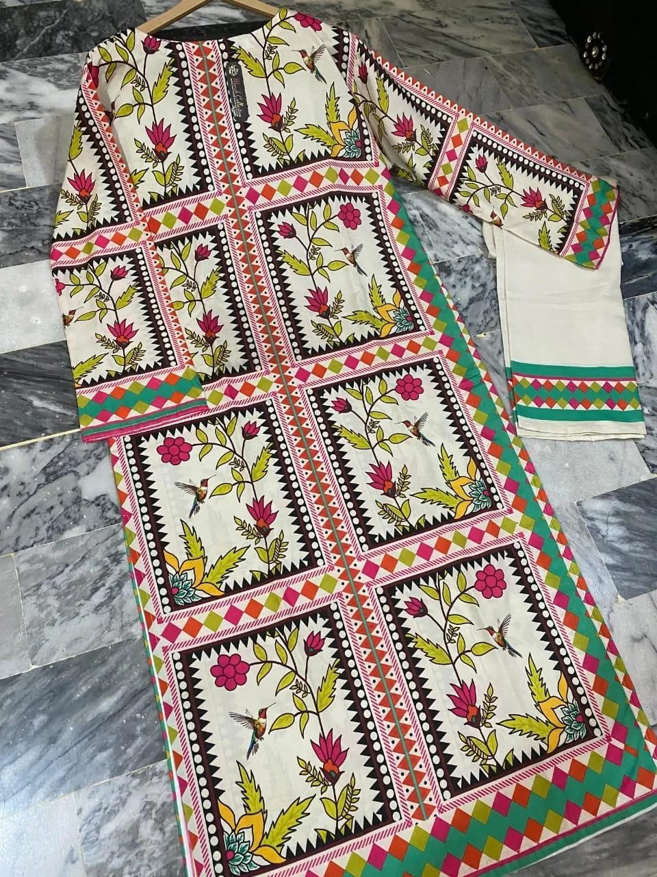 Swiss Lawn Printed Co-Ord 2Pcs Stiched IF-02