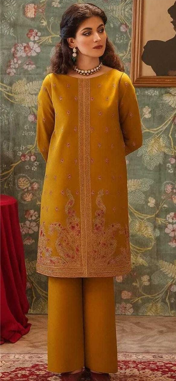 2 Pcs LAAM Dhanak Unstitched Embroidered Suit-KS