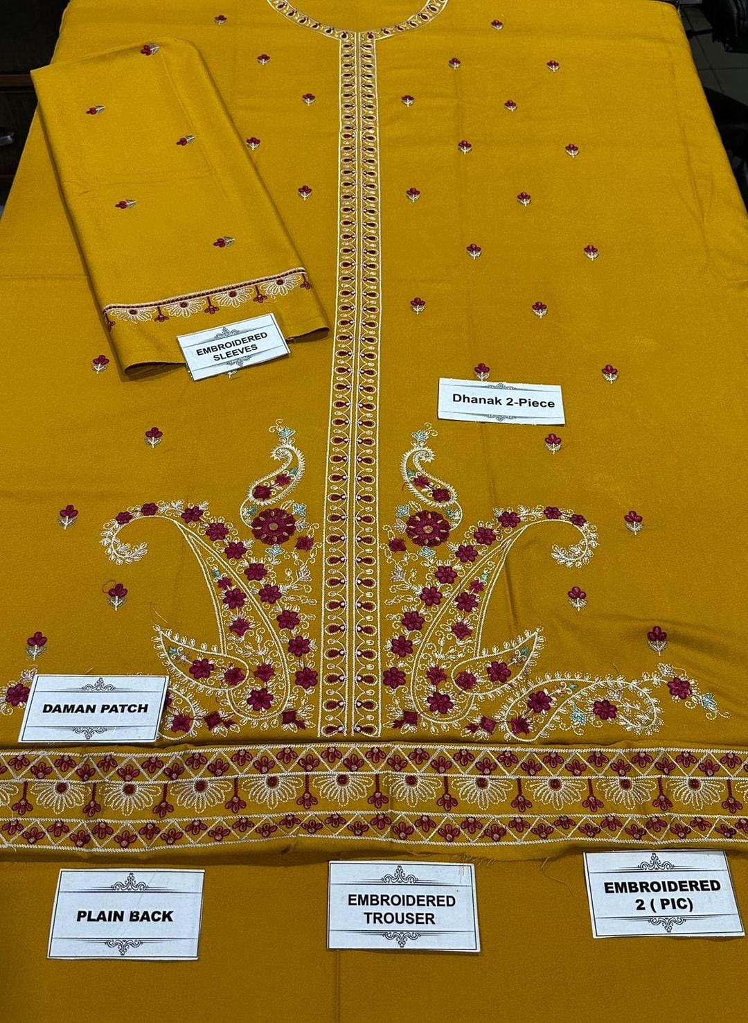 2 Pcs LAAM Dhanak Unstitched Embroidered Suit-KS