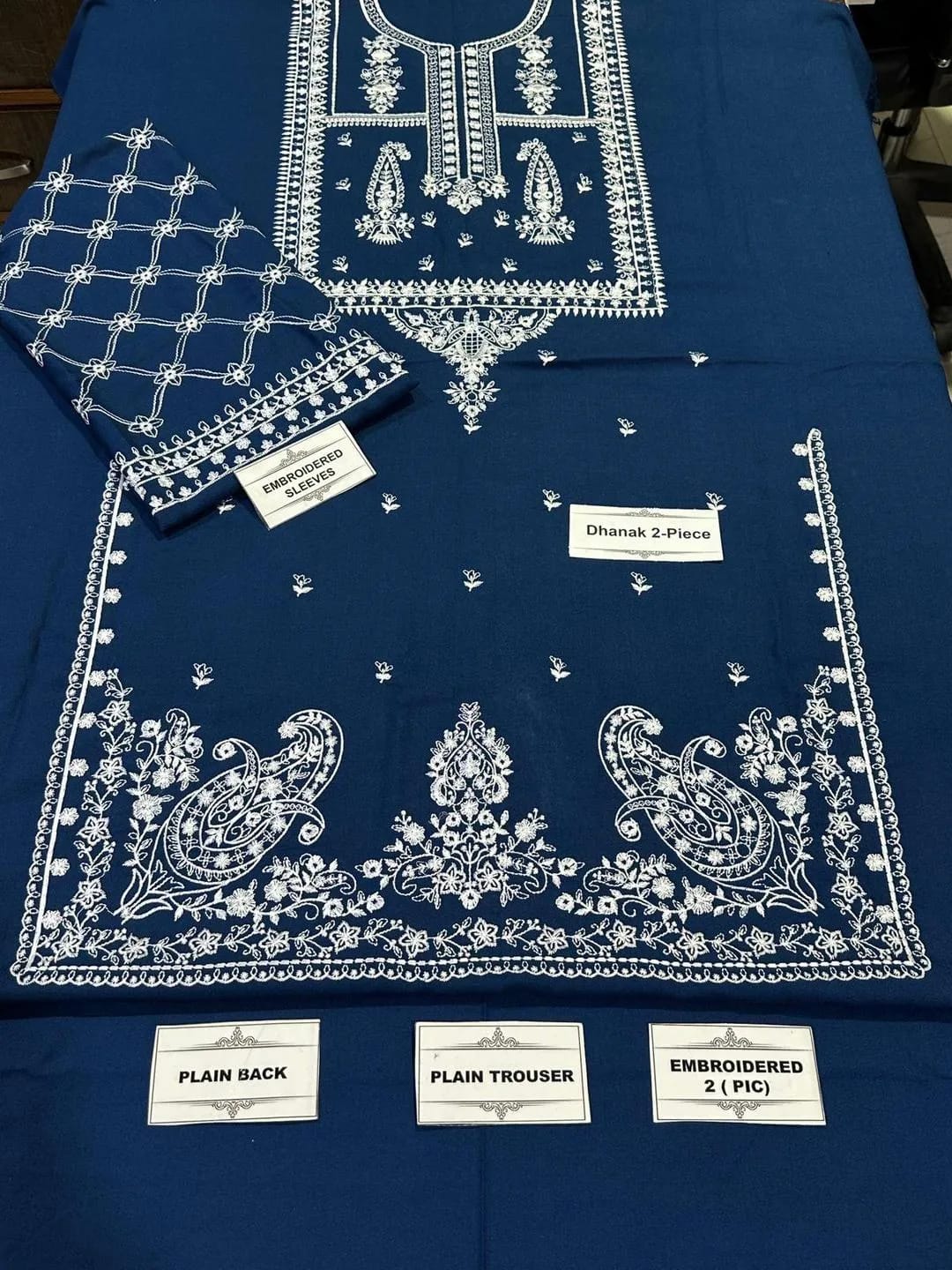 2 Pcs Dhanak Unstitched Embroidered Suit-KS