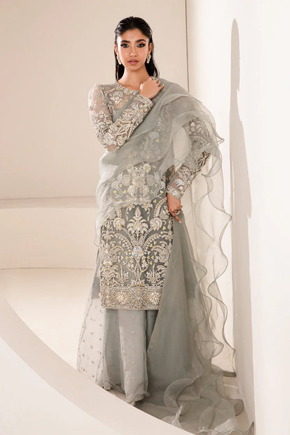 MADIHA AWAIS JADE-Turquoise Hand-Embellished Bridal Sharara UnStiched