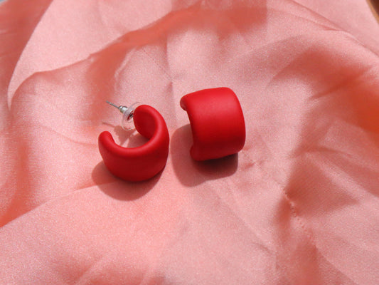 old Matte  Hoop Stud Earrings – Lightweight Modern Statement Jewelry for Women