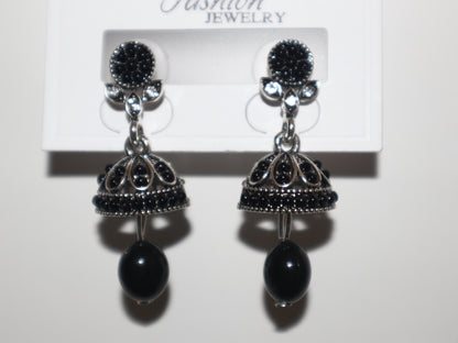 Colorful Oxidized Jhumka Earrings with silver touch