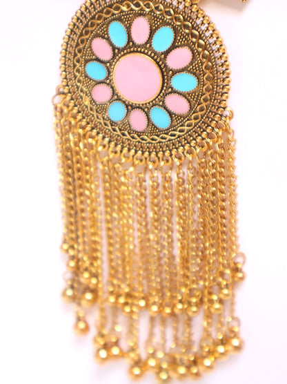 Antique Pastel Pink & Turquoise Necklace Set