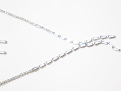 White Baguette Crystal Necklace Set