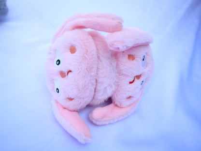 Ear Muffs Hello Bunny  Headphone Winter Warmer Cashmere  Fluffy Earlap