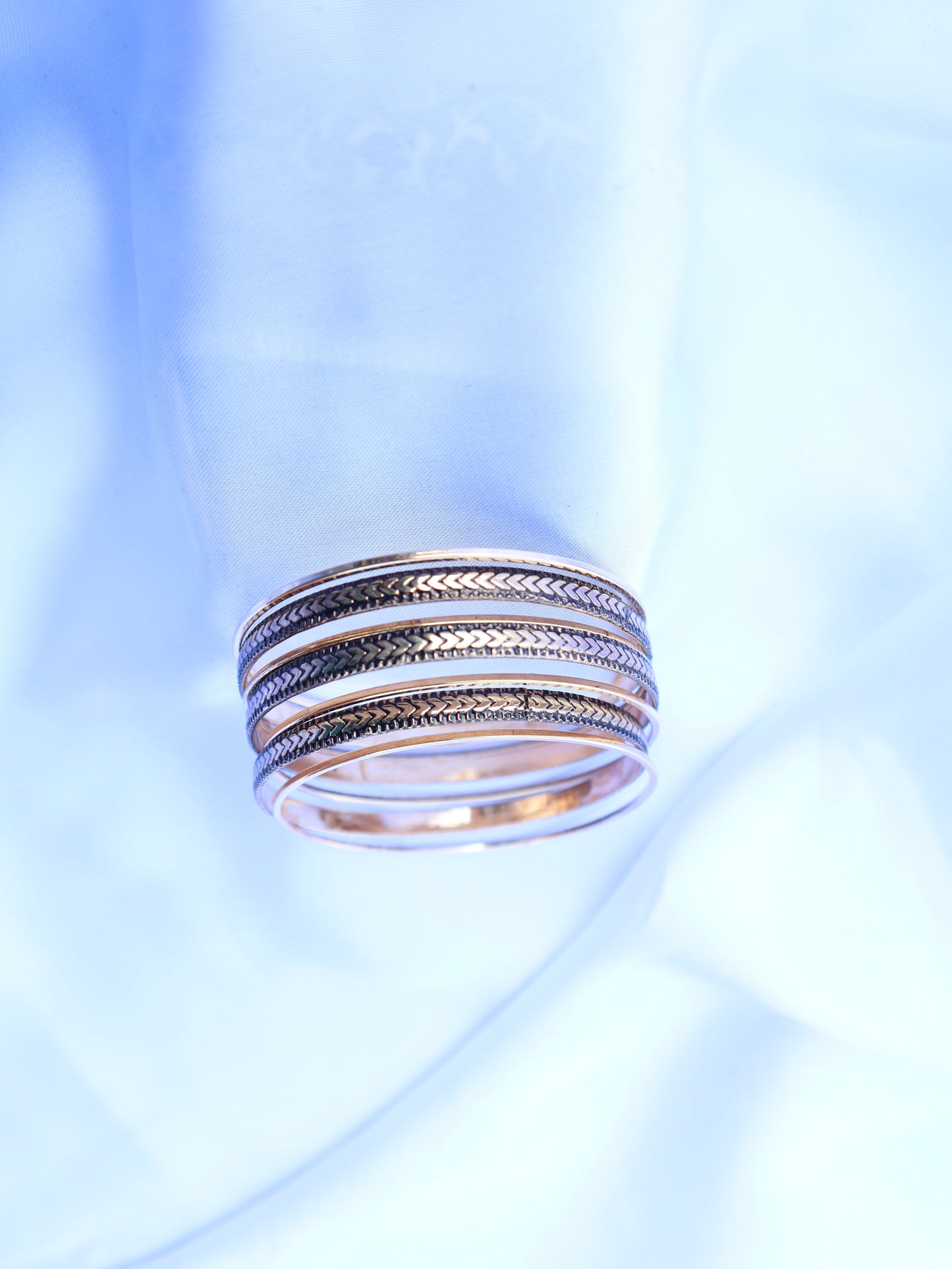Antique Textured Gold  Bangle Bracelet