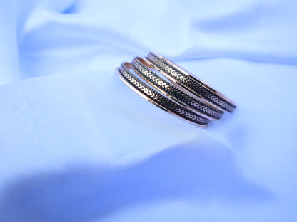 Antique Textured Gold  Bangle Bracelet