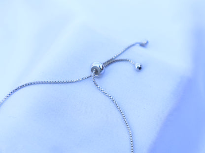 Silver Heart Crystal Bracelet – Adjustable Sterling Zircon Jewelry