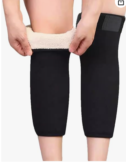 Leg Warmer,Warm Wool Knee With Adjustable Strap High Quality Fleece Inside