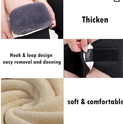 Leg Warmer,Warm Wool Knee With Adjustable Strap High Quality Fleece Inside