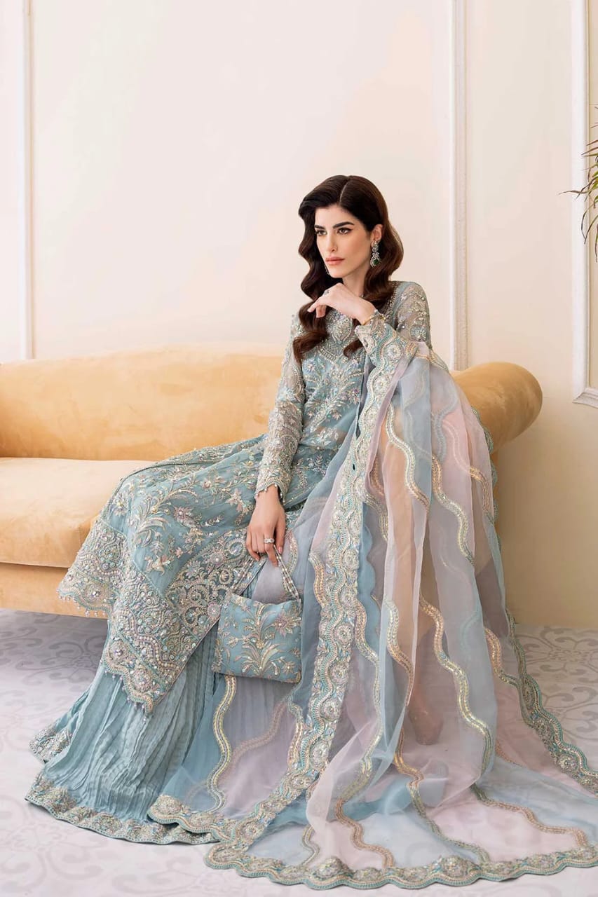 Smoke Grey Luxury Embroidered Dress 2025 UnStiched