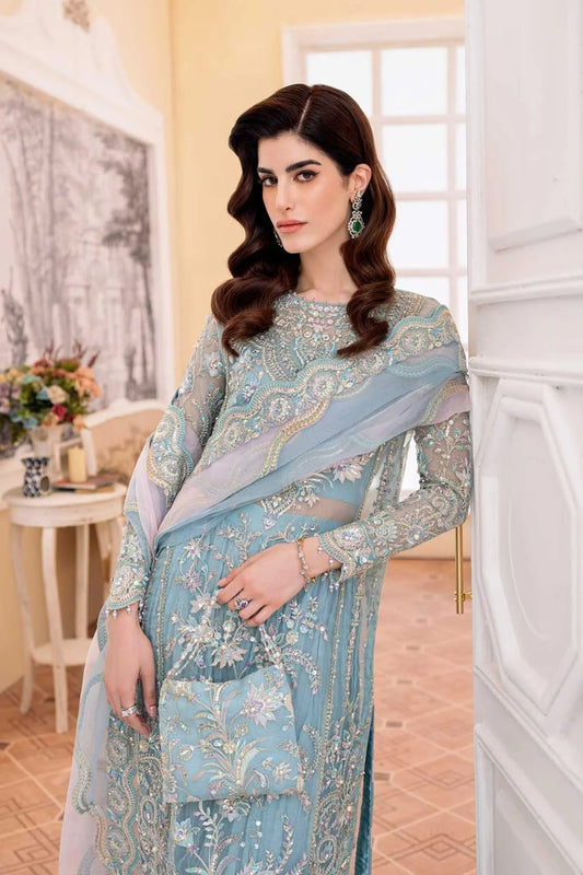 Smoke Grey Luxury Embroidered Dress 2025 UnStiched