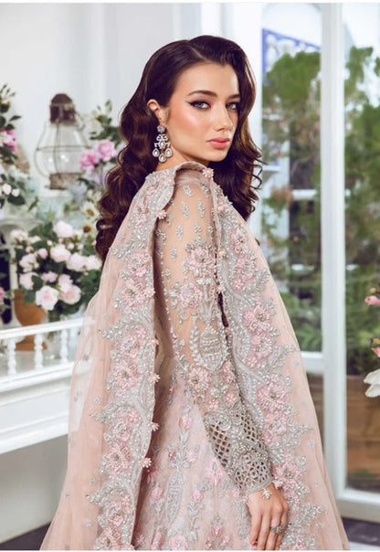 Maria B-Pastel Pink Bridal Lehenga UnStiched