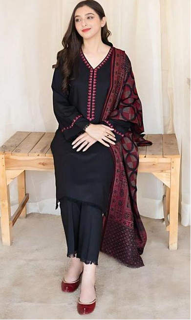 3 Pcs A-SlinG Dhanak Unstitched Embroidered Suit-KS