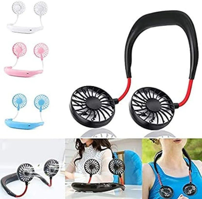 Hanging Neck Fan for Kitchen Folding Fan Wearable Portable Neckband Mini Fan USB Chargeable