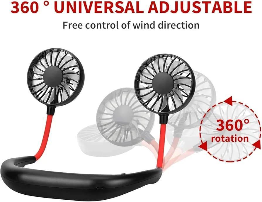 Hanging Neck Fan for Kitchen Folding Fan Wearable Portable Neckband Mini Fan USB Chargeable