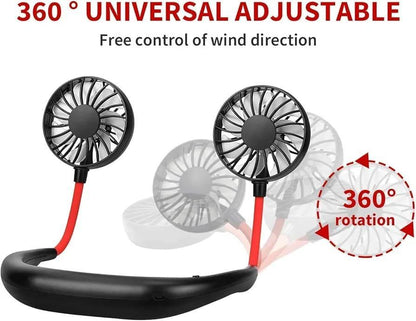 Hanging Neck Fan for Kitchen Folding Fan Wearable Portable Neckband Mini Fan USB Chargeable