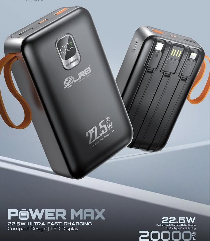 20000mAh 22.5W Fast Charging Power Bank LED Display Black