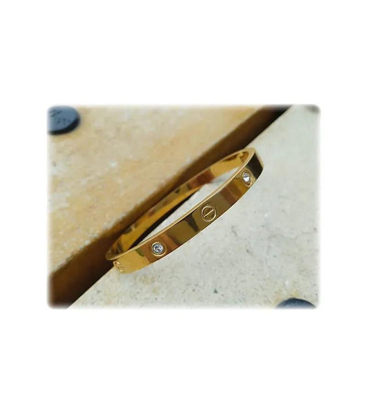Luxury Golden Stainless Steel Love Bangle Bracelet – Elegant & Timeless Fashion Jewelry for Women , Girls & MAN