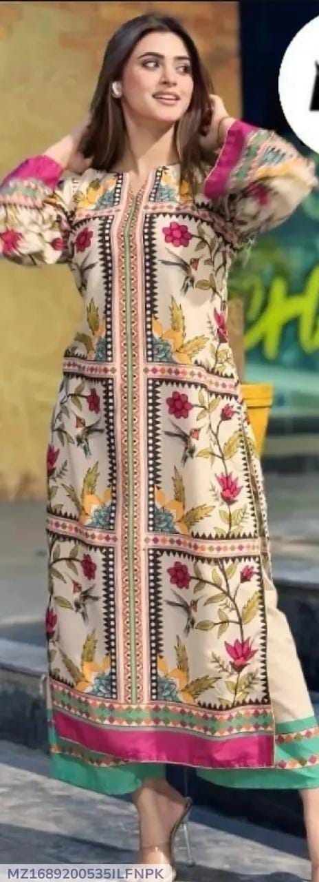 Swiss Lawn Printed Co-Ord 2Pcs Stiched IF-02