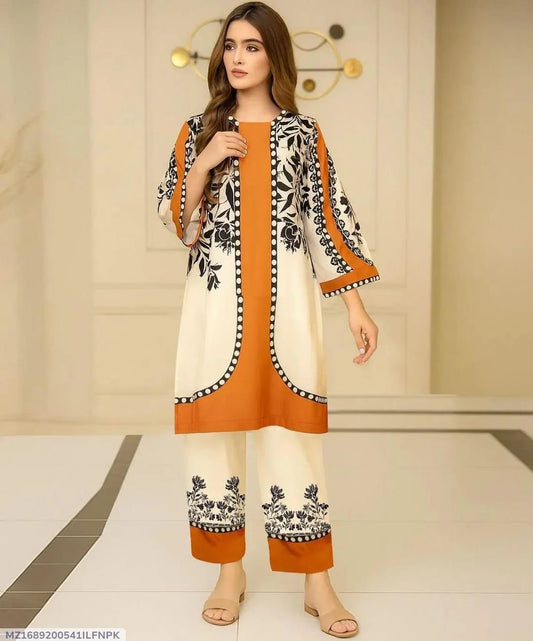 Swiss Lawn Printed Co-Ord 2Pcs Stiched IF-03